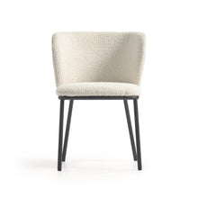 Load image into Gallery viewer, Ciselia chair with white bouclé and black metal FR - image 4