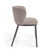 Load image into Gallery viewer, Ciselia chair in light brown chenille and steel legs with black finish FSC Mix Credit - image 4