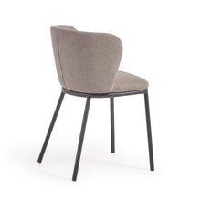 Load image into Gallery viewer, Ciselia chair in light brown chenille and steel legs with black finish FSC Mix Credit - image 5