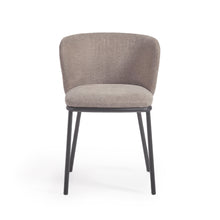 Load image into Gallery viewer, Ciselia chair in light brown chenille and steel legs with black finish FSC Mix Credit - image 7