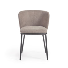 Load image into Gallery viewer, Ciselia chair in light brown chenille and steel legs with black finish FSC Mix Credit - image 8
