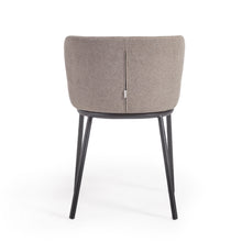 Load image into Gallery viewer, Ciselia chair in light brown chenille and steel legs with black finish FSC Mix Credit - image 10