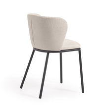 Load image into Gallery viewer, Ciselia chair in beige chenille and steel legs with black finish FSC Mix Credit - image 5