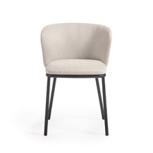 Load image into Gallery viewer, Ciselia chair in beige chenille and steel legs with black finish FSC Mix Credit - image 7