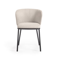 Load image into Gallery viewer, Ciselia chair in beige chenille and steel legs with black finish FSC Mix Credit - image 8