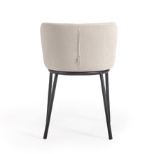 Load image into Gallery viewer, Ciselia chair in beige chenille and steel legs with black finish FSC Mix Credit - image 9