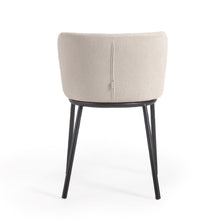 Load image into Gallery viewer, Ciselia chair in beige chenille and steel legs with black finish FSC Mix Credit - image 10