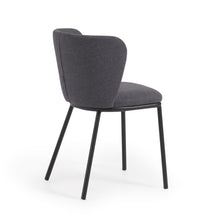 Load image into Gallery viewer, Ciselia chair in dark grey chenille and steel legs with black finish FSC Mix Credit - image 5