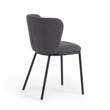 Load image into Gallery viewer, Ciselia chair in dark grey chenille and steel legs with black finish FSC Mix Credit - image 6