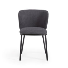 Load image into Gallery viewer, Ciselia chair in dark grey chenille and steel legs with black finish FSC Mix Credit - image 8