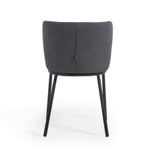 Load image into Gallery viewer, Ciselia chair in dark grey chenille and steel legs with black finish FSC Mix Credit - image 10