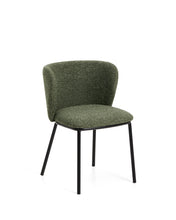Load image into Gallery viewer, Ciselia dark green thick chenille chair with black finish steel legs FSC Mix Credit