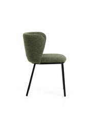Load image into Gallery viewer, Ciselia dark green thick chenille chair with black finish steel legs FSC Mix Credit - image 2