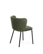 Load image into Gallery viewer, Ciselia dark green thick chenille chair with black finish steel legs FSC Mix Credit - image 3