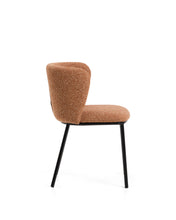 Load image into Gallery viewer, Ciselia terracotta thick chenille chair with black finish steel legs FSC Mix Credit - image 2