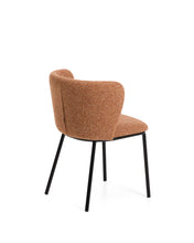 Load image into Gallery viewer, Ciselia terracotta thick chenille chair with black finish steel legs FSC Mix Credit - image 3