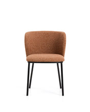 Load image into Gallery viewer, Ciselia terracotta thick chenille chair with black finish steel legs FSC Mix Credit - image 4
