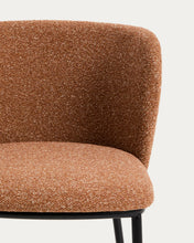 Load image into Gallery viewer, Ciselia terracotta thick chenille chair with black finish steel legs FSC Mix Credit - image 7