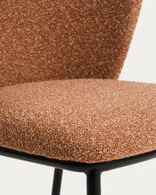 Load image into Gallery viewer, Ciselia terracotta thick chenille chair with black finish steel legs FSC Mix Credit - image 8