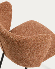 Load image into Gallery viewer, Ciselia terracotta thick chenille chair with black finish steel legs FSC Mix Credit - image 9