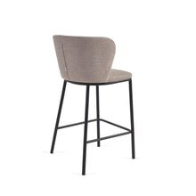 Load image into Gallery viewer, Ciselia stool in brown chenille with steel legs in black, 65 cm height FSC Mix Credit - image 5