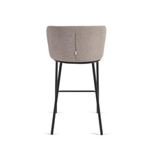Load image into Gallery viewer, Ciselia stool in brown chenille with steel legs in black, 65 cm height FSC Mix Credit - image 10