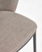 Load image into Gallery viewer, Ciselia stool in brown chenille with steel legs in black, 65 cm height FSC Mix Credit - image 13
