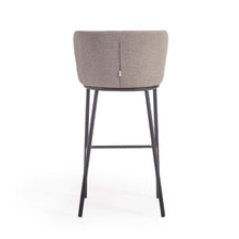 Load image into Gallery viewer, Ciselia stool in light brown chenille and black steel legs 75 cm FSC Mix Credit - image 9