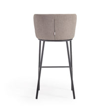 Load image into Gallery viewer, Ciselia stool in light brown chenille and black steel legs 75 cm FSC Mix Credit - image 10