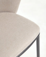Load image into Gallery viewer, Ciselia stool in beige chenille with steel legs in black 65 cm height FSC Mix Credit - image 13