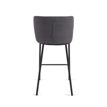 Load image into Gallery viewer, Ciselia stool in dark grey chenille with steel legs in black 65 cm height FSC Mix Credit - image 9