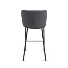 Load image into Gallery viewer, Ciselia stool in dark grey chenille with steel legs in black 65 cm height FSC Mix Credit - image 10