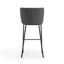 Load image into Gallery viewer, Ciselia stool in dark grey chenille and black steel legs 75 cm FSC Mix Credit - image 9