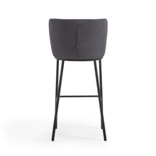 Load image into Gallery viewer, Ciselia stool in dark grey chenille and black steel legs 75 cm FSC Mix Credit - image 10