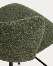 Load image into Gallery viewer, Ciselia dark green thick chenille stool with black finish steel legs FSC Mix Credit 75cm - image 9