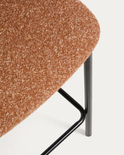 Load image into Gallery viewer, Ciselia terracotta thick chenille stool with black finish steel legs FSC Mix Credit 65cm - image 10