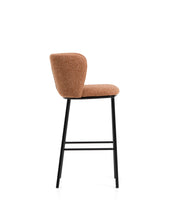 Load image into Gallery viewer, Ciselia terracotta thick chenille stool with black finish steel legs FSC Mix Credit 75cm - image 2