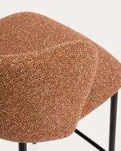 Load image into Gallery viewer, Ciselia terracotta thick chenille stool with black finish steel legs FSC Mix Credit 75cm - image 9