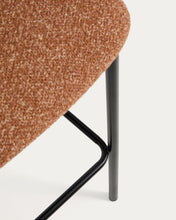 Load image into Gallery viewer, Ciselia terracotta thick chenille stool with black finish steel legs FSC Mix Credit 75cm - image 10