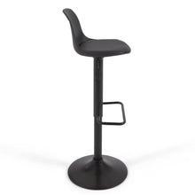 Load image into Gallery viewer, Orlando-T barstool - black synthetic leather and matt black steel 60-82 cm - image 2