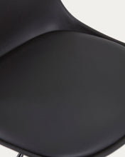 Load image into Gallery viewer, Orlando-T barstool - black synthetic leather and matt black steel 60-82 cm - image 8