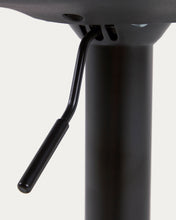 Load image into Gallery viewer, Orlando-T barstool - black synthetic leather and matt black steel 60-82 cm - image 9