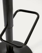Load image into Gallery viewer, Orlando-T barstool - black synthetic leather and matt black steel 60-82 cm - image 10