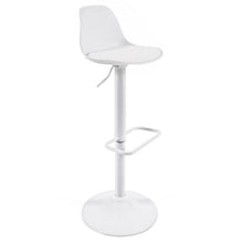 Load image into Gallery viewer, Orlando-T barstool white synthetic leather and matt white steel 60-82 cm