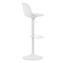 Load image into Gallery viewer, Orlando-T barstool white synthetic leather and matt white steel 60-82 cm - image 3
