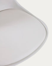 Load image into Gallery viewer, Orlando-T barstool white synthetic leather and matt white steel 60-82 cm - image 8