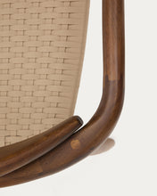 Load image into Gallery viewer, Nina stackable chair in FSC 100% solid acacia wood with walnut finish and beige rope seat - image 17