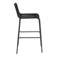 Load image into Gallery viewer, Lambton stackable stool in black rope and black finish steel, 74 cm - image 2