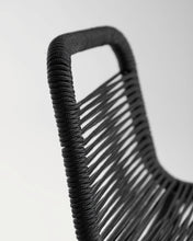 Load image into Gallery viewer, Lambton stackable stool in black rope and black finish steel, 74 cm - image 9