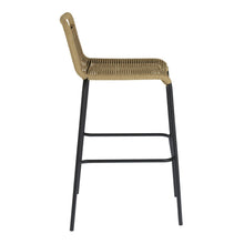 Load image into Gallery viewer, Lambton stackable stool in brown rope and black finish steel 74 cm - image 2